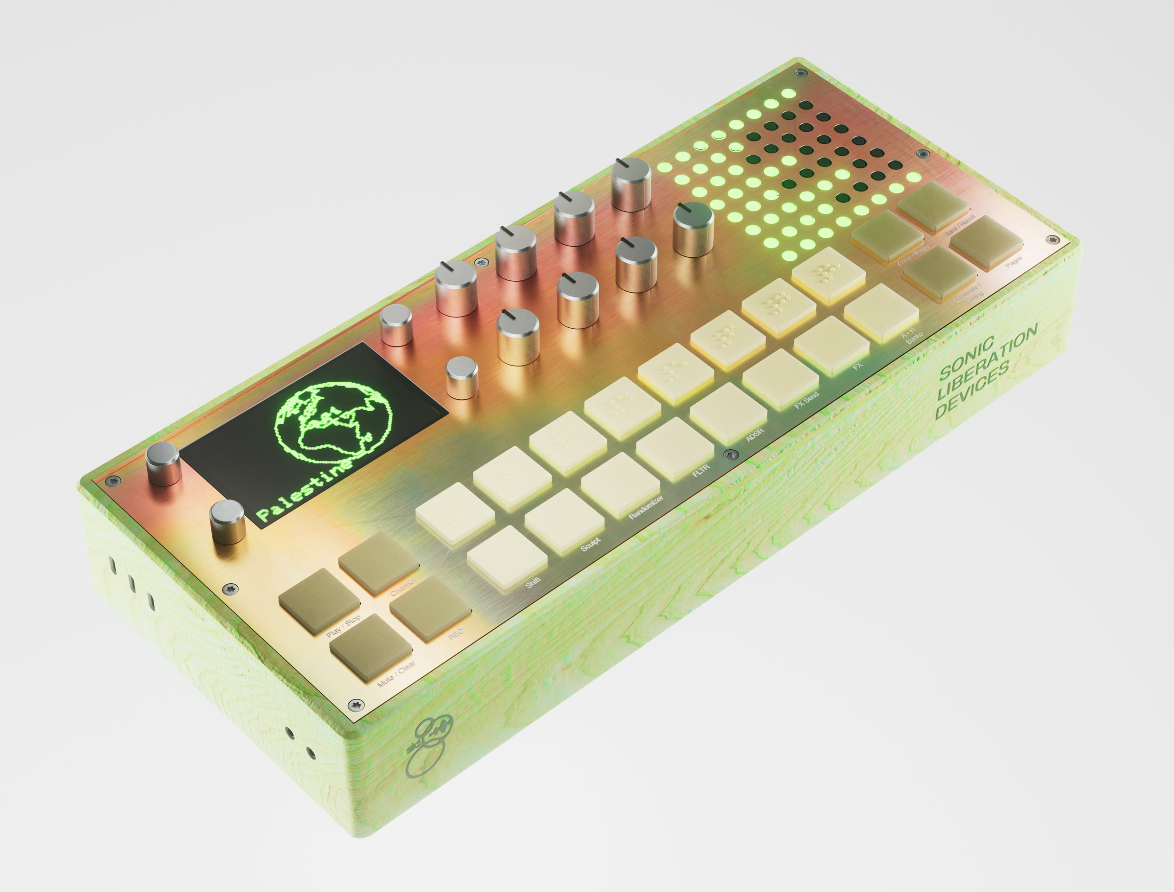 The full instrument, studio-lit